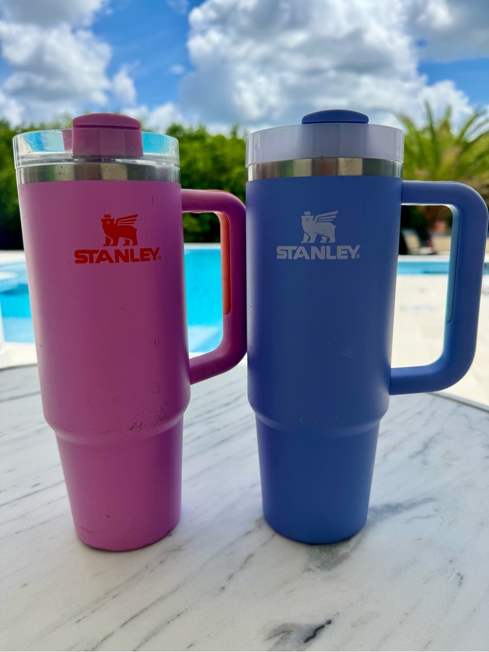💗💙 Stanley Quencher H2.0 FlowState Tumbler Set | 30 oz | Pink & Periwinkle Blue